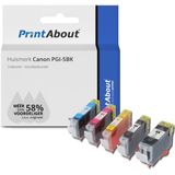 PrintAbout - Inktcartridge - Alternatief voor Canon PGI-5BK - Zwart - Inhoud 15ml