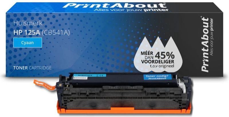 PrintAbout huismerk Toner 125A (CB541A) Cyaan Geschikt voor HP