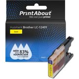 PrintAbout huismerk Inktcartridge LC-1240Y Geel Geschikt voor Brother