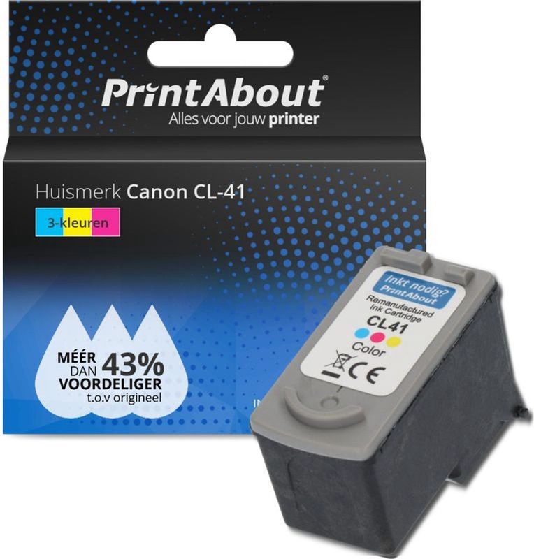 PrintAbout huismerk Inktcartridge CL-41 3-kleuren Geschikt voor Canon