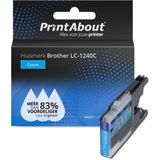 PrintAbout  Inktcartridge LC-1240C Cyaan geschikt voor Brother