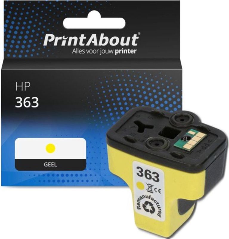 PrintAbout - Inktcartridge 363 (C8773EE) - Geel - Geschikt voor HP