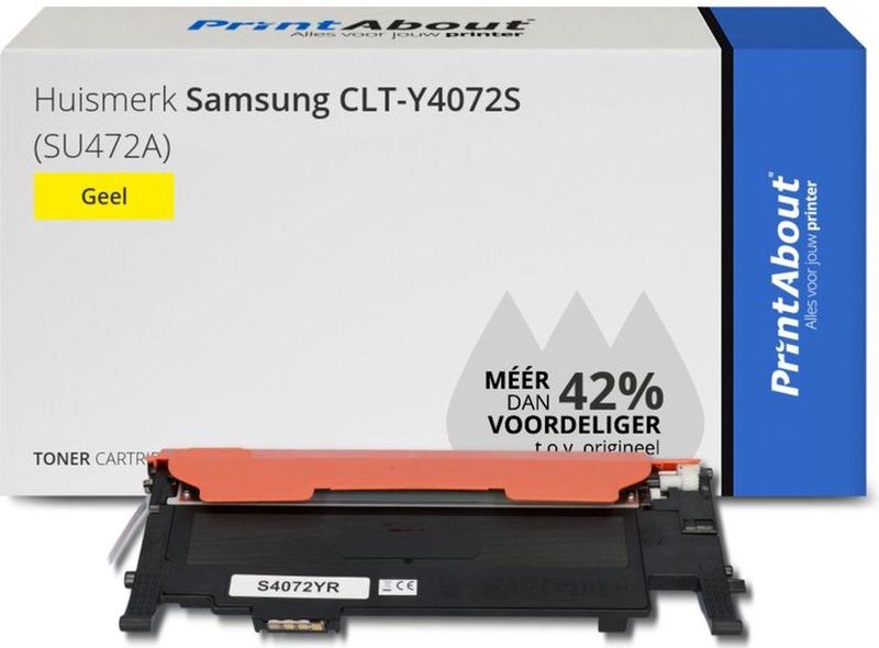 PrintAbout - CLT-Y4072S - Toner - Geel - Compatibel met Samsung