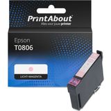 PrintAbout - Inktcartridge T0806 - Licht-magenta - Geschikt voor Epson