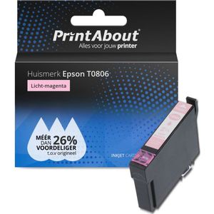 PrintAbout huismerk Inktcartridge T0806 Licht-magenta Geschikt voor Epson