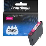 PrintAbout huismerk Inktcartridge T0803 Magenta Geschikt voor Epson
