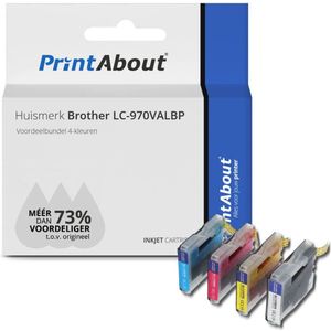 PrintAbout - LC-970VALBP - Inktcartridge - 4-kleuren - Geschikt voor Brother