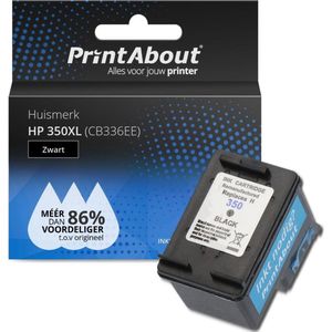 PrintAbout  Inktcartridge 350XL (CB336EE) Zwart Hoge capaciteit geschikt voor HP