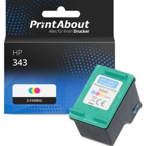 PrintAbout huismerk Inktcartridge 343 (C8766EE) 3-kleuren geschikt voor HP
