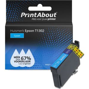 PrintAbout - Inktcartridge T1302 - Cyaan - Geschikt voor Epson