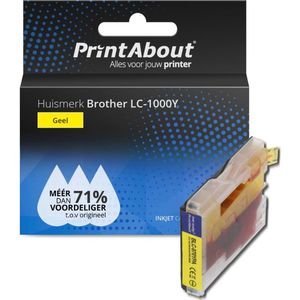 PrintAbout  Inktcartridge LC-1000Y Geel geschikt voor Brother