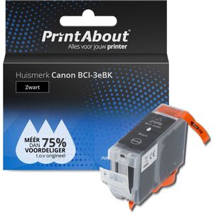 PrintAbout huismerk Inktcartridge BCI-3eBK Zwart Geschikt voor Canon