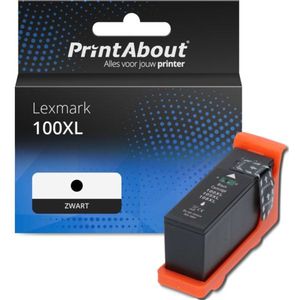 PrintAbout - Inktcartridge 100XL - Zwart - Hoge Capaciteit - Geschikt voor Lexmark