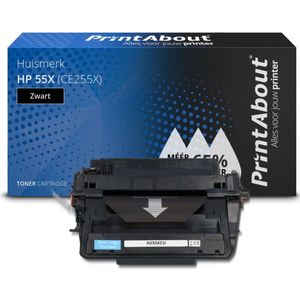 PrintAbout huismerk Toner 55X (CE255X) Zwart Hoge capaciteit Geschikt voor HP