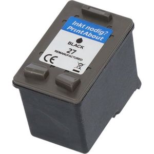 PrintAbout  Inktcartridge 27 (C8727AE) Zwart geschikt voor HP