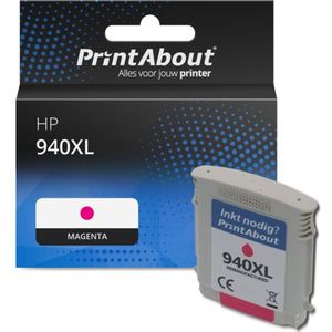 PrintAbout huismerk Inktcartridge 940XL (C4908AE) Magenta Hoge capaciteit Geschikt voor HP