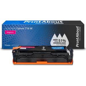 PrintAbout huismerk Toner 716 M Magenta Geschikt voor Canon