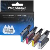 PrintAbout - LC-1280XLBK - Inktcartridge - 4-Kleuren - 148ml
