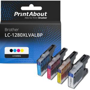 Druckerpatrone kompatibel mit Brother LC-1280XLVALBP - 4-farbig - Hohe Kapazität - Multipack