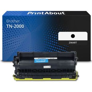 PrintAbout - Brother TN-2000 - Toner - Zwart - Huismerk