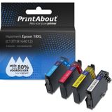 PrintAbout - Epson 18XL - Inkjet - 4-Kleuren - 51ml - Geschikt voor Diverse Modellen
