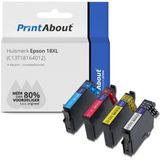 PrintAbout - Epson 18XL - Inkjet - 4-Kleuren - 51ml - Geschikt voor Diverse Modellen
