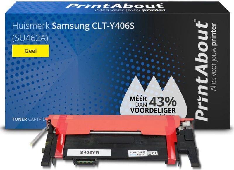 PrintAbout huismerk Toner CLT-Y406S (SU462A) Geel Geschikt voor Samsung