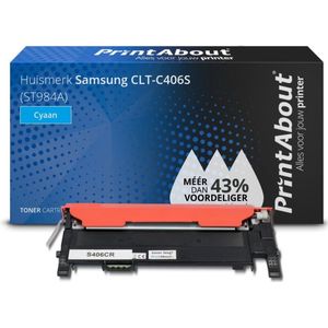 PrintAbout CLT-C406S toner cyaan compatible voor Samsung