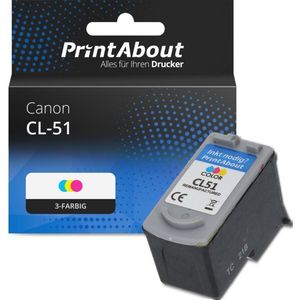 PrintAbout huismerk Inktcartridge CL-51 3-kleuren Hoge capaciteit Geschikt voor Canon