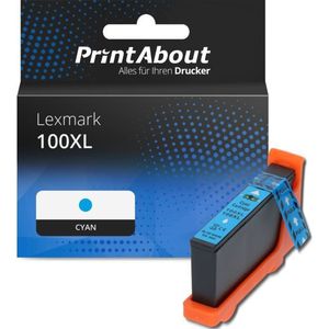 PrintAbout huismerk Inktcartridge 100XL (14N1069E) Cyaan Hoge capaciteit Geschikt voor Lexmark