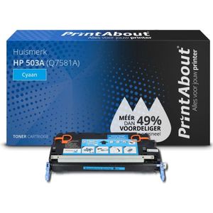 PrintAbout huismerk Toner 503A (Q7581A) Cyaan Geschikt voor HP