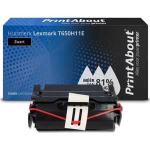 PrintAbout  Toner T650H11E Zwart Hoge capaciteit geschikt voor Lexmark