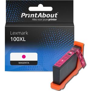 PrintAbout - Inktcartridge 100XL - Magenta - Hoge Capaciteit - Geschikt voor Lexmark