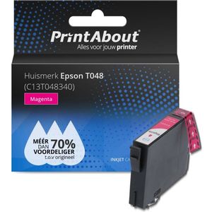 PrintAbout huismerk Inktcartridge T048 (C13T048340) Magenta geschikt voor Epson