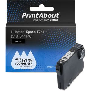 PrintAbout huismerk Inktcartridge T044 (C13T044140) Zwart Geschikt voor Epson