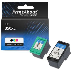 PrintAbout - Inktcartridge / Alternatief voor de HP CB336EE (nr 350XL) / Zwart + 3 Kleuren