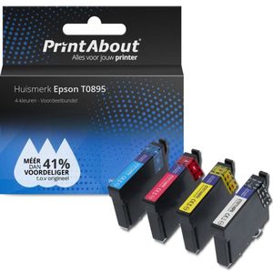 PrintAbout huismerk Inktcartridge T0895 4-kleuren Multipack Geschikt voor Epson