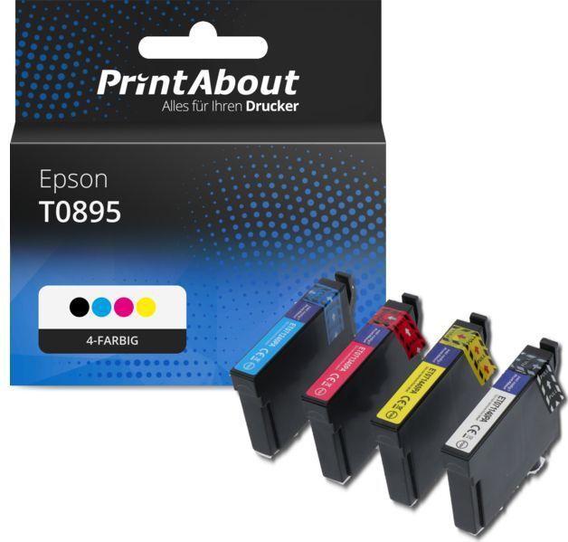 PrintAbout - Inktcartridge - Alternatief voor Epson T08914010 - 4-Kleuren - 16,3ml