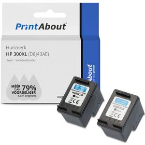 PrintAbout - Inktcartridge - Zwart - Alternatief voor HP CC641EE - 2-pack