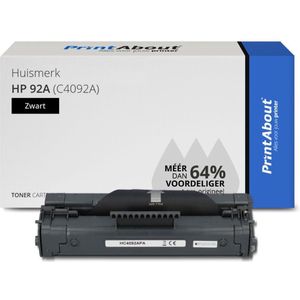 PrintAbout huismerk Toner 92A (C4092A) Zwart Geschikt voor HP