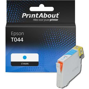 PrintAbout huismerk Inktcartridge T044 (C13T044240) Cyaan Geschikt voor Epson
