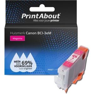 PrintAbout  Inktcartridge BCI-3eM Magenta geschikt voor Canon