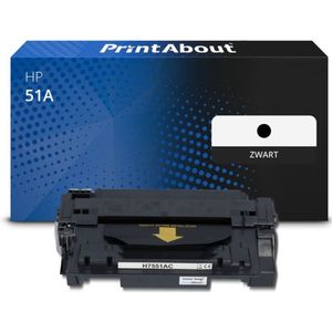 PrintAbout huismerk Toner 51A (Q7551A) Zwart Geschikt voor HP