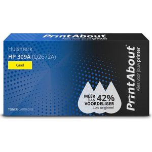 PrintAbout huismerk Toner 309A (Q2672A) Geel Geschikt voor HP