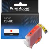 PrintAbout - Inktcartridge CLI-8R - Rood - Geschikt voor Canon