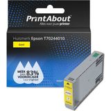 PrintAbout huismerk Inktcartridge T70244010 Geel Geschikt voor Epson