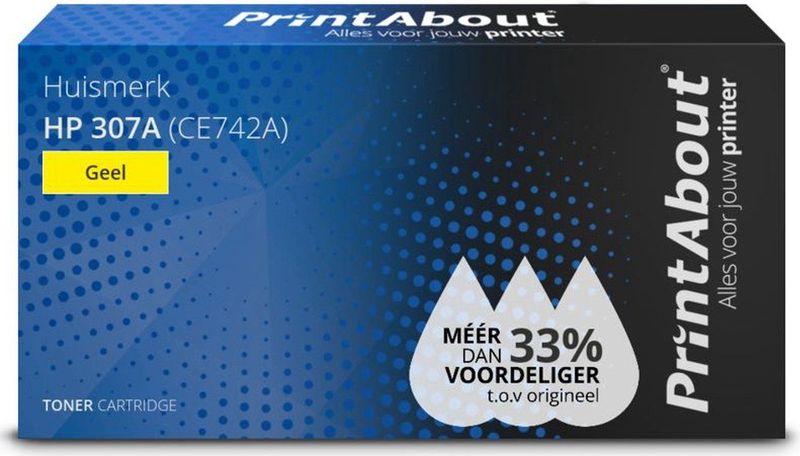 PrintAbout huismerk Toner 307A (CE742A) Geel Geschikt voor HP