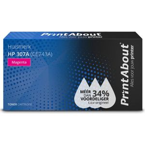 PrintAbout  Toner 307A (CE743A) Magenta geschikt voor HP