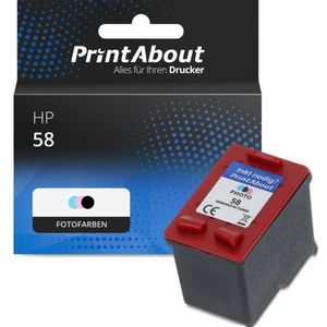 PrintAbout huismerk Inktcartridge 58 (C6658A) Foto kleuren Geschikt voor HP