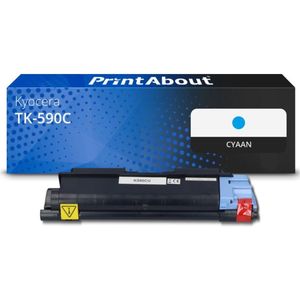 PrintAbout huismerk Toner TK-590C Cyaan Geschikt voor Kyocera